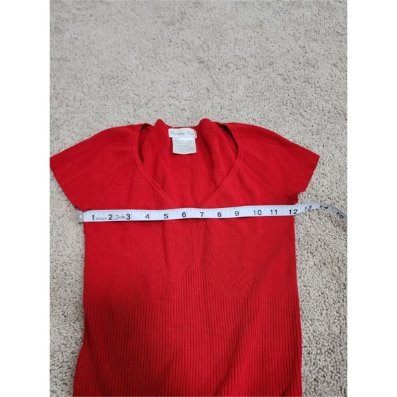 Authentic Christian Dior Vintage Short Dress Red Stretchy - Picture 9 of 12